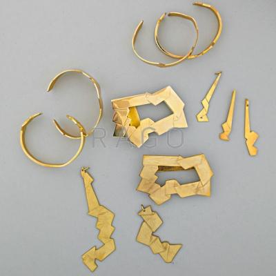 Appraisal: PAUL VON RINGELHEIM JEWELRY PROTOTYPES Eleven gilt brass explorations on