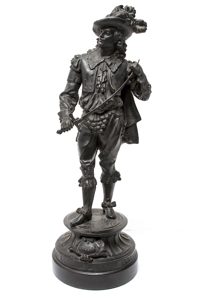 Appraisal: Don Juan Cast Metal Sculpture Don Juan cast metal spelter