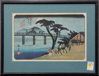 Appraisal: Japanese Woodblock Prints Hiroshige Toyokuni lot of Japanese woodblock prints