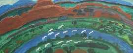 Appraisal: Dinah Garadji born Landscape acrylic on canvas unstretched x cm