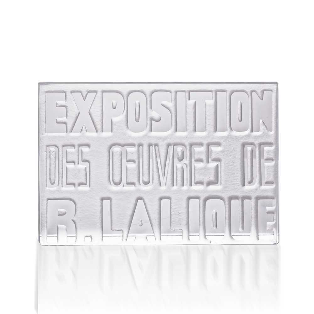 Appraisal: REN LALIQUE FRENCH - EXPOSITION DES UVRES DE R LALIQUE