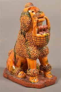 Appraisal: Breininger Pottery Molded Dog Figure Breininger Pottery Hand Molded and