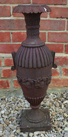 Appraisal: A SMALL CAST IRON FINIAL of classical urn form cm