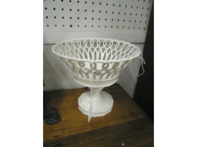 Appraisal: Pair of Porcelain Fruit Compotes open basketweave on pedestal bases