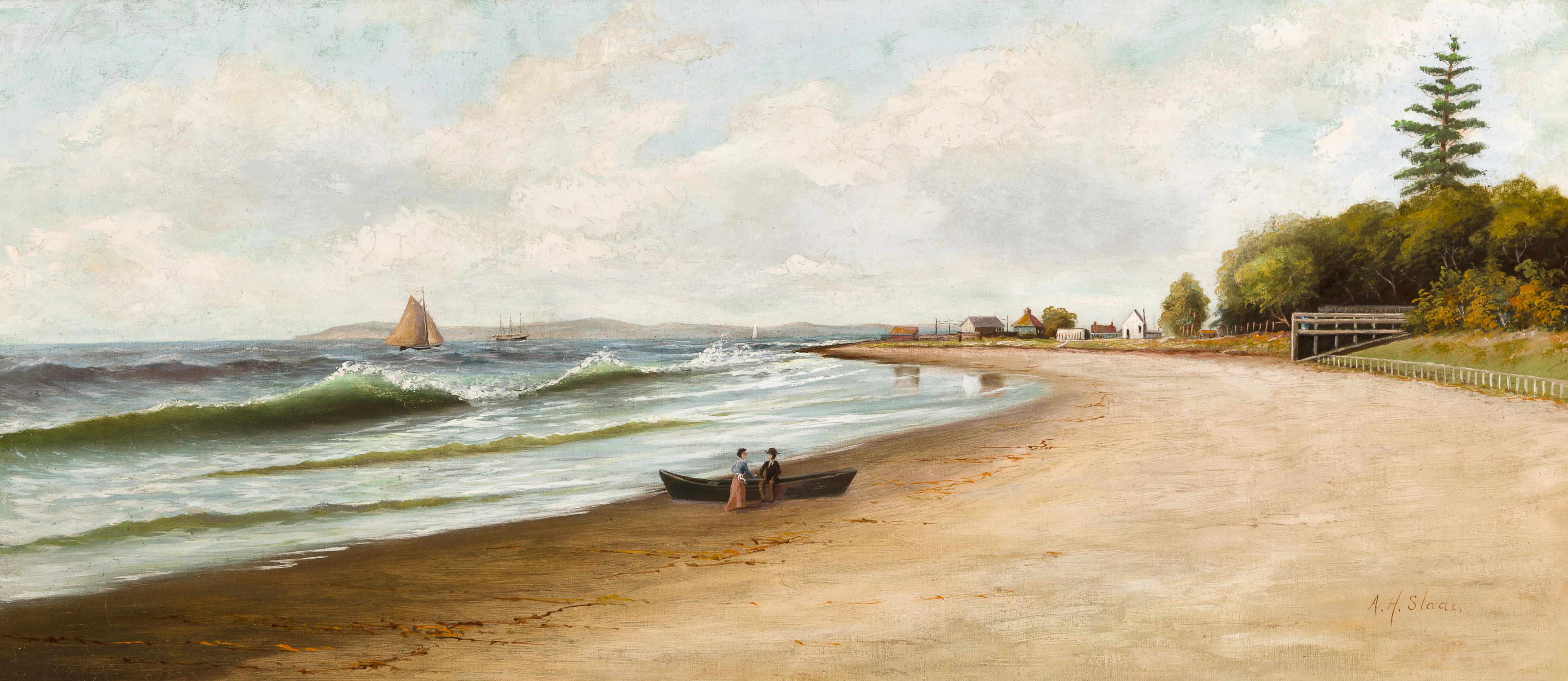 Appraisal: Albert Horatio Slade American - Beach at Ventura California signed