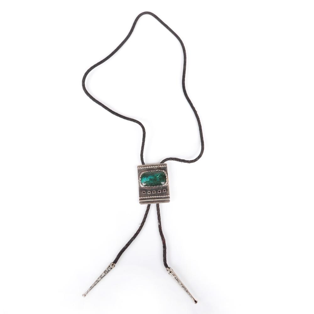 Appraisal: MILDRED BALL AMERICAN MODERNIST BOLO TIE WITH LARGE RECTANGULAR STERLING