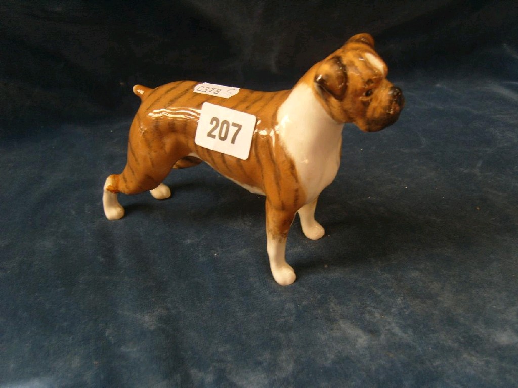 Appraisal: A Beswick figure of a boxer dog with brown and