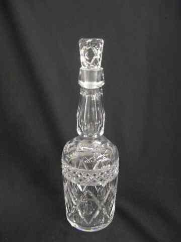 Appraisal: Cut Crystal Decanter whiskey bottle shape thumbprint diamond ray cut