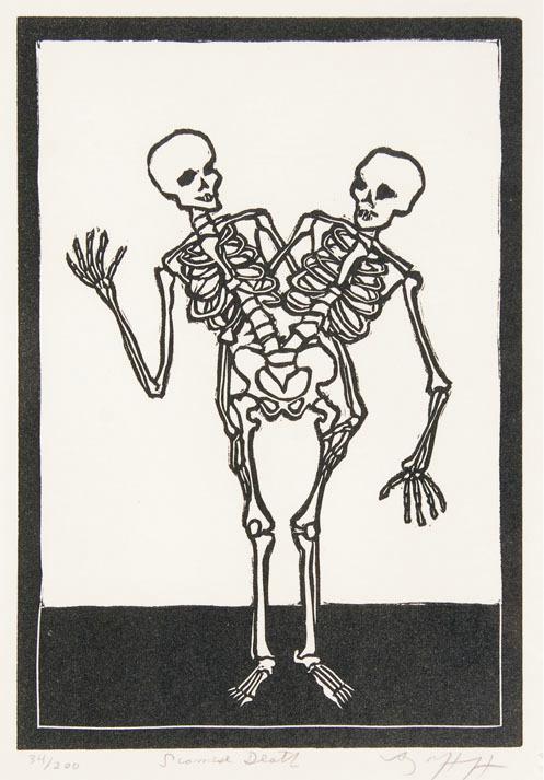 Appraisal: Audrey NiffeneggerSiamese Death Linocut signed and titled in pencil numbered