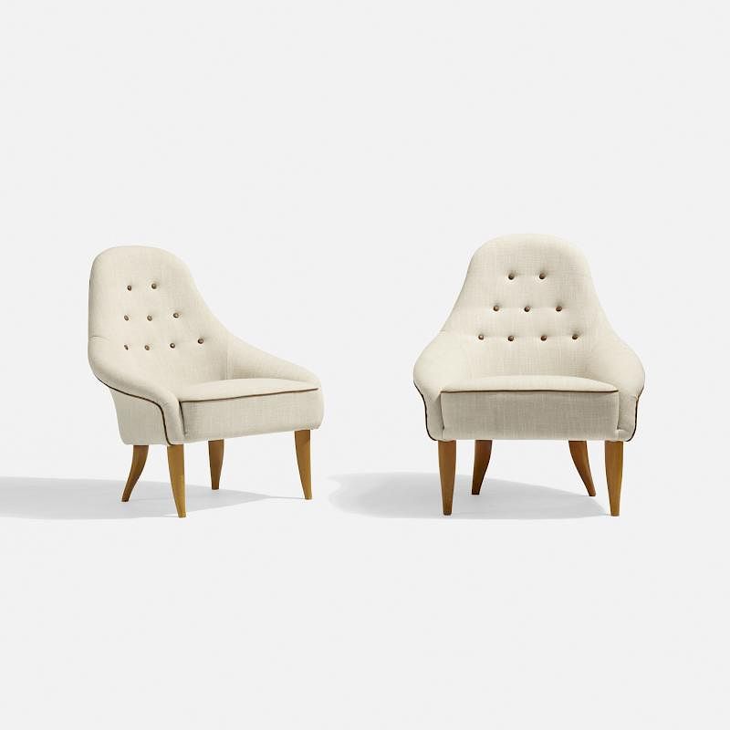 Appraisal: Kerstin Horlin-Holmquist Eva lounge chairs pair Kerstin Horlin-Holmquist Eva lounge