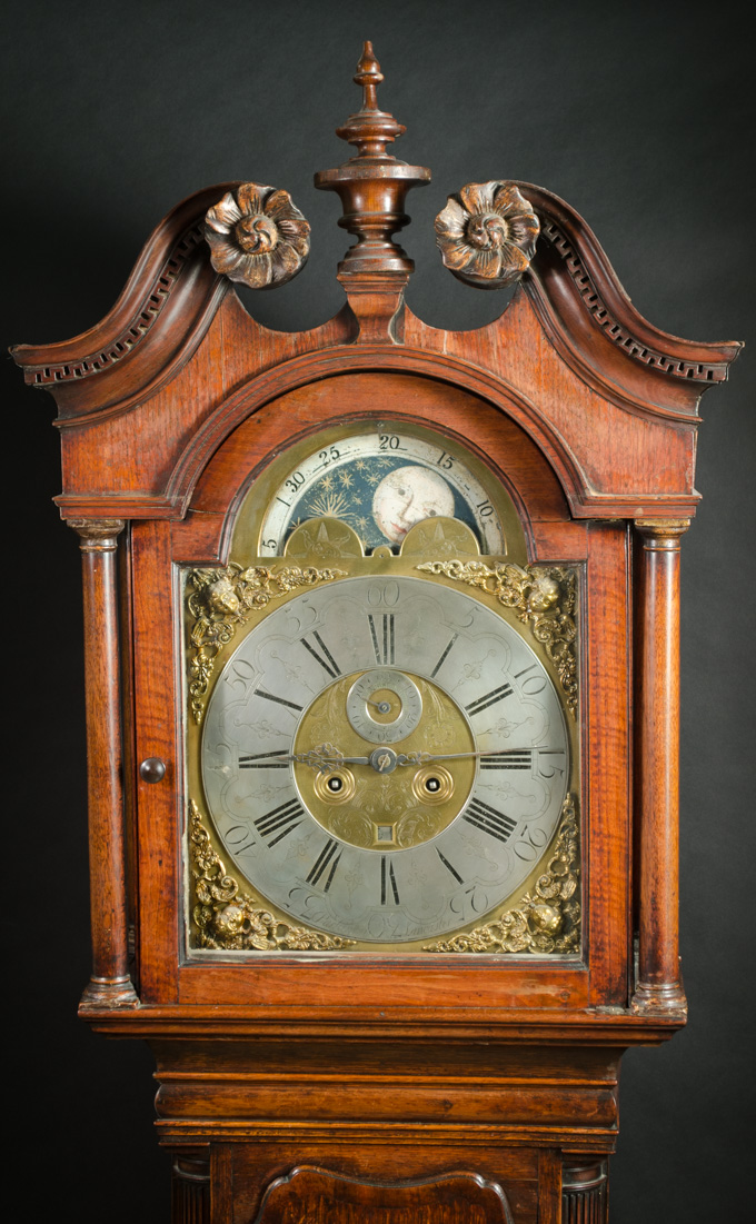 Appraisal: AN OAK TALL CASE FLOOR CLOCK William Parkinson Lancaster Lancashire