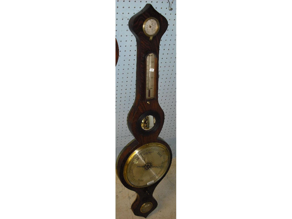 Appraisal: Rosewood barometer with pointed top the level bezel signed Maffia