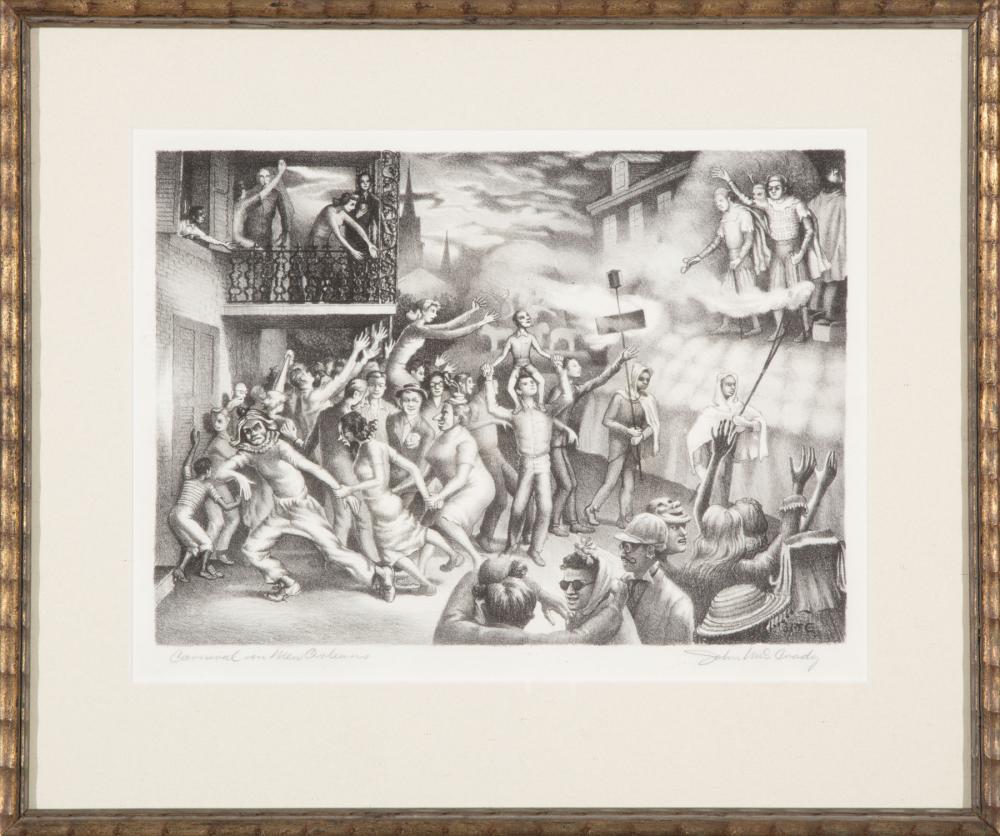 Appraisal: John McCrady American Mississippi - Carnival in New Orleans lithograph