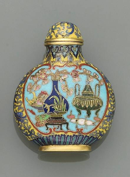 Appraisal: A cloisonn enameled snuff bottle Qianlong Mark th Century Of