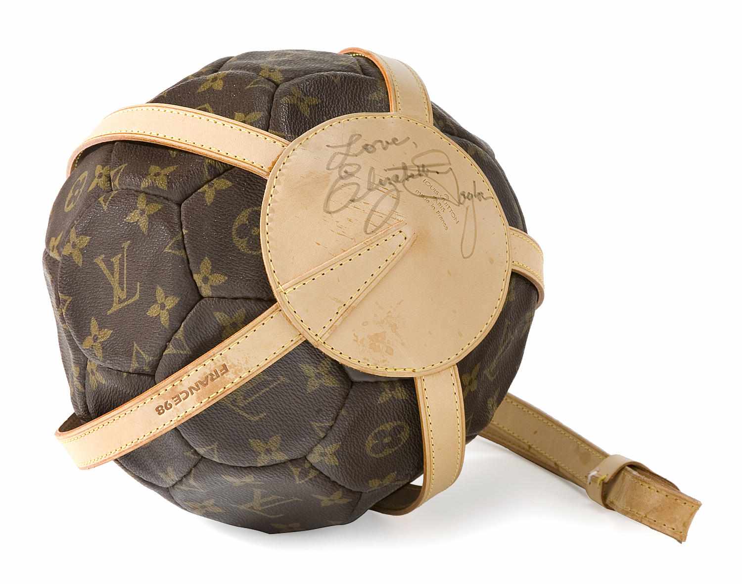 Appraisal: An Elizabeth Taylor signed Louis Vuitton soccer ball A Limited