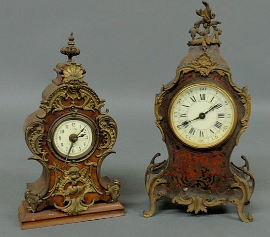 Appraisal: Two similar French style mantel clocks with brass mounts as