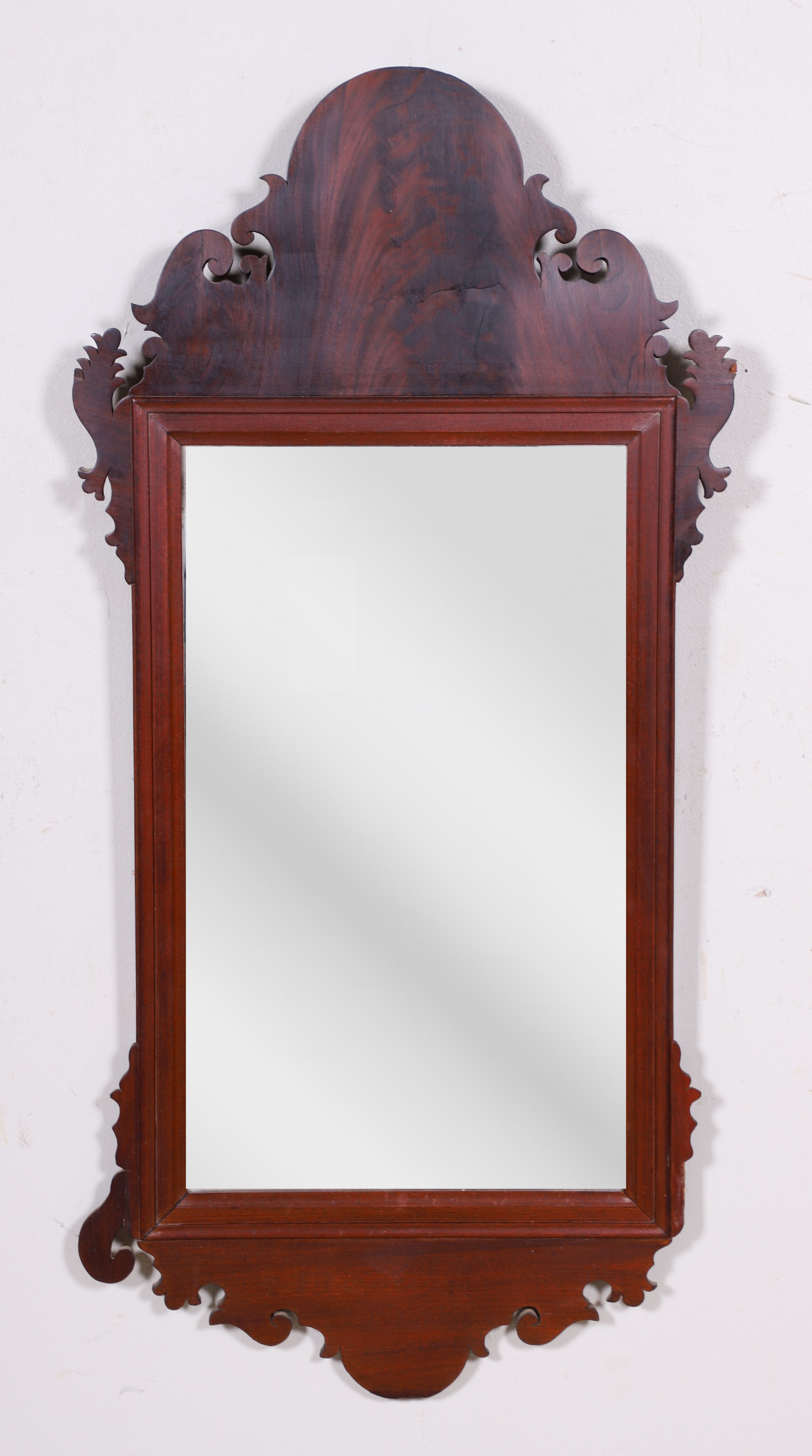 Appraisal: Chippendale mahogany hanging wall mirror h x w