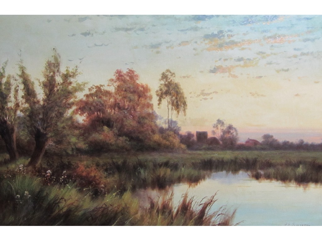 Appraisal: FREDERICK E JAMIESON fl - LANDSCAPE AT DUSK Oil on