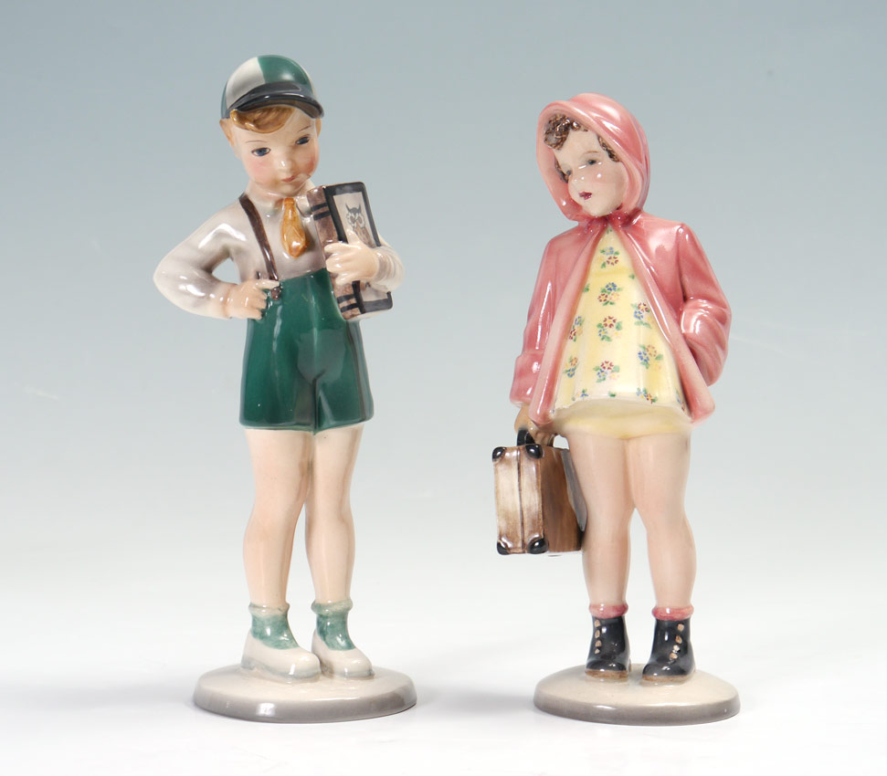 Appraisal: KERAMOS AUSTRIAN FIGURES OF BOY AND GIRL and Marked ''Made