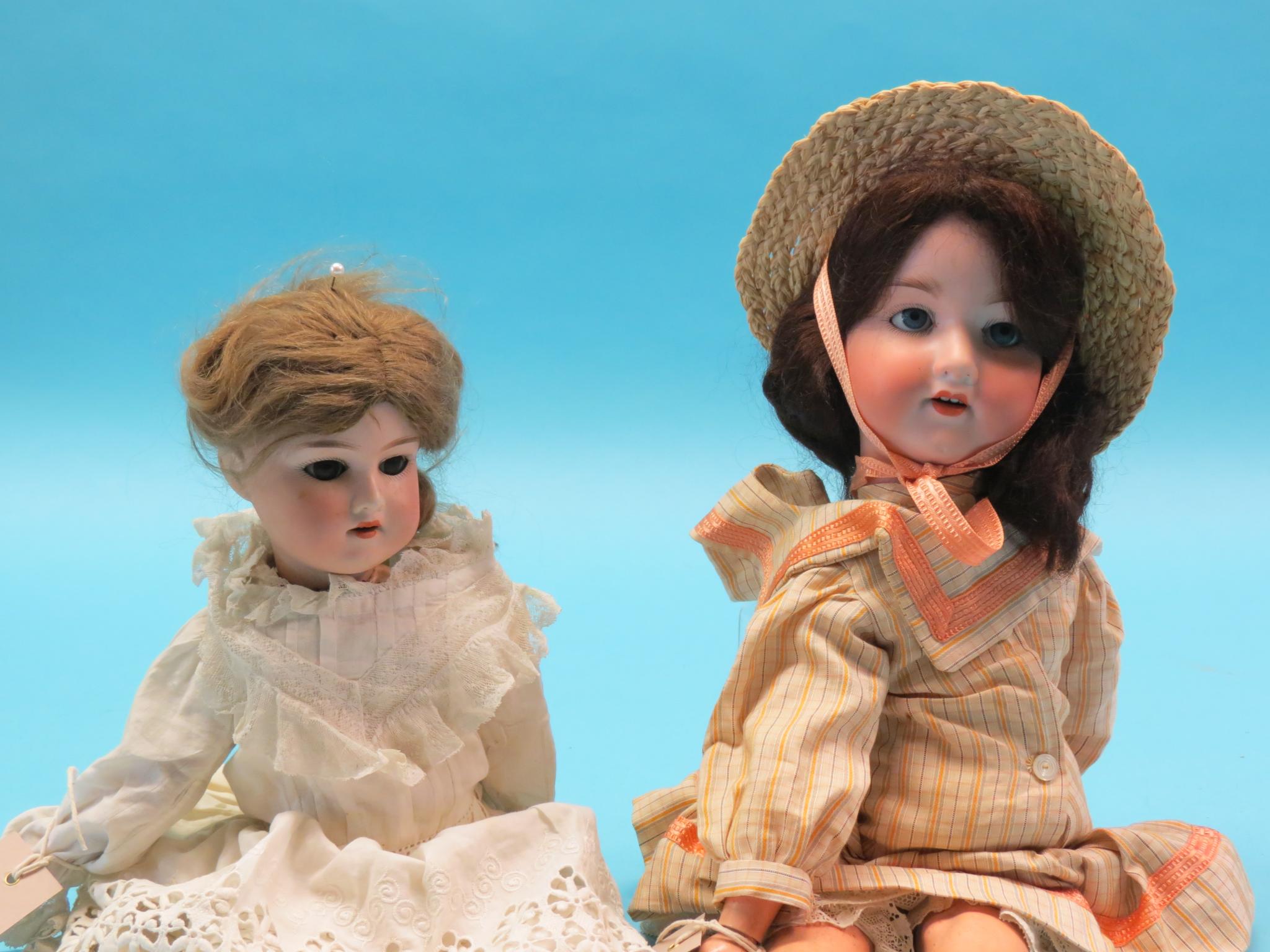 Appraisal: Two German bisque dolls Armand Marseille each mould with sleeping