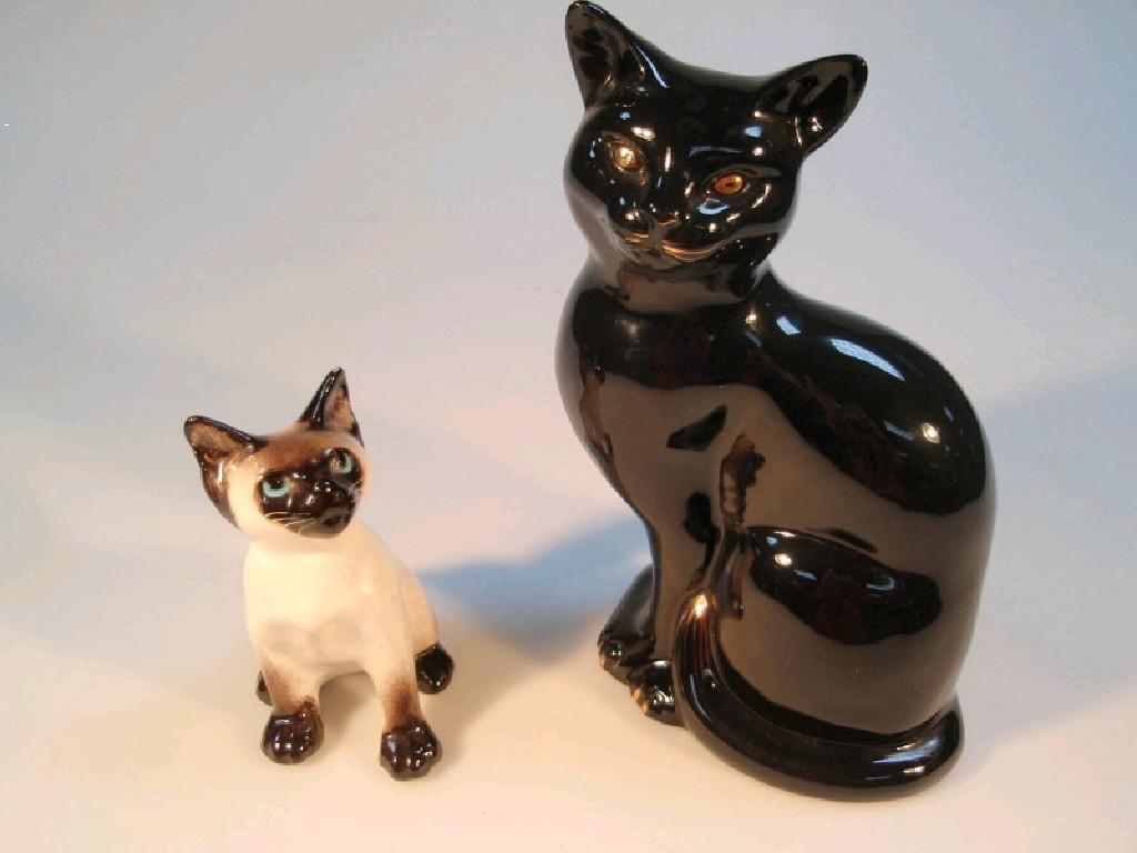 Appraisal: A Beswick black 'Zodiac' cat with gilt outlines number cm