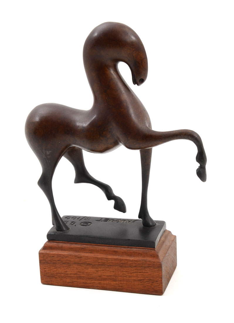 Appraisal: JAUQUET William American - Stallion Bronze '' H signed dated