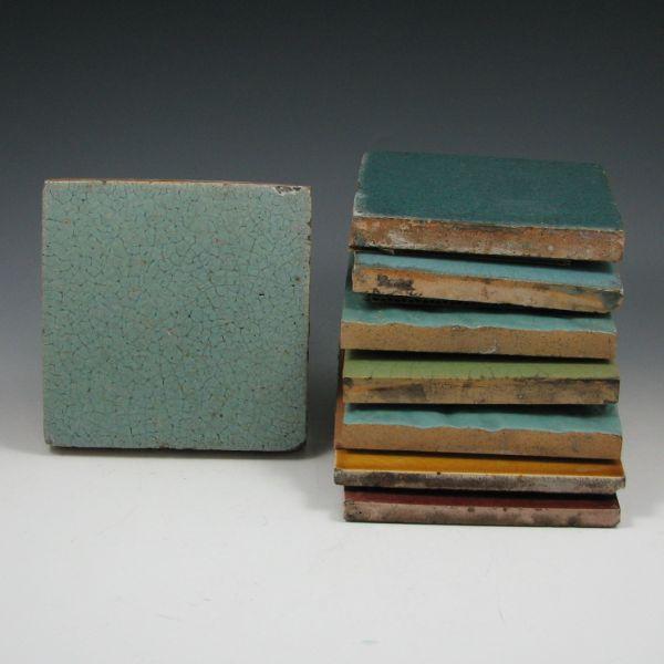 Appraisal: Group of eight tiles of various colors and glazes including