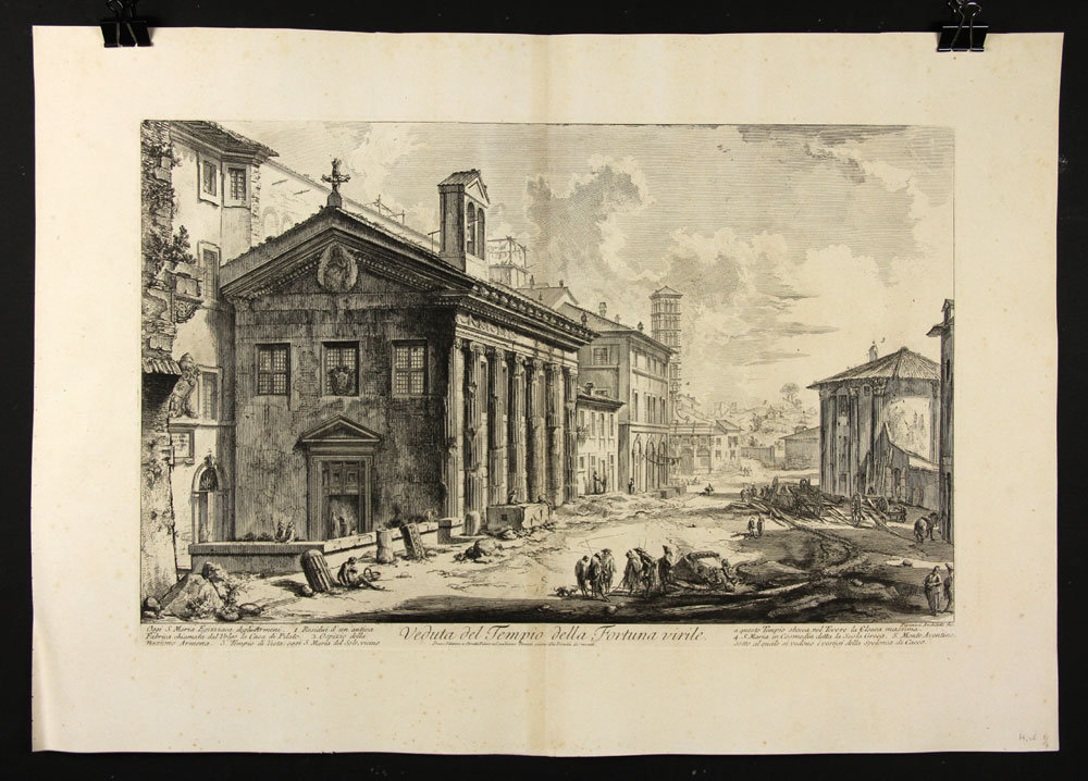 Appraisal: - Piranesi Veduta del Tempio Della Fortuna Virile Print Gianbattista