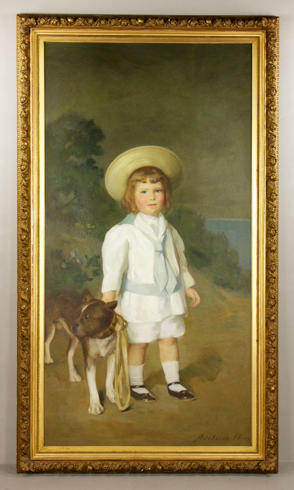 Appraisal: - Chase Young Boy with Dog O C Adelaide Cole