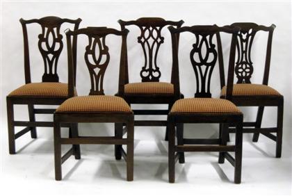 Appraisal: Assembled set of five Geogian oak dining chairs th century