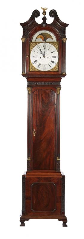 Appraisal: A MAHOGANY LONGCASE CLOCK BY PERCIVAL MANN LONDON CIRCA Contained