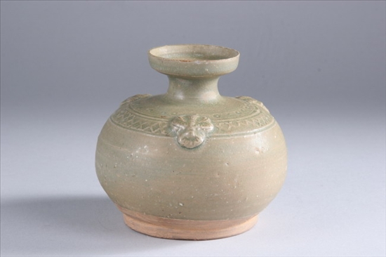 Appraisal: CHINESE CELADON STONEWARE VASE Western Jin Dynasty - Molded with