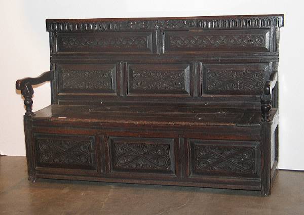 Appraisal: An English Baroque oak settle th century and later elements