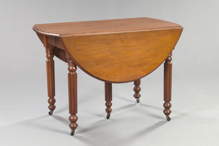 Appraisal: American Victorian Walnut Drop-Leaf Dining Table third quarter th century