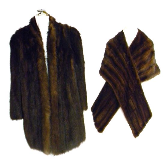 Appraisal: Two pieces of mink outerwear coat by Blakeslee's Waterbury CT