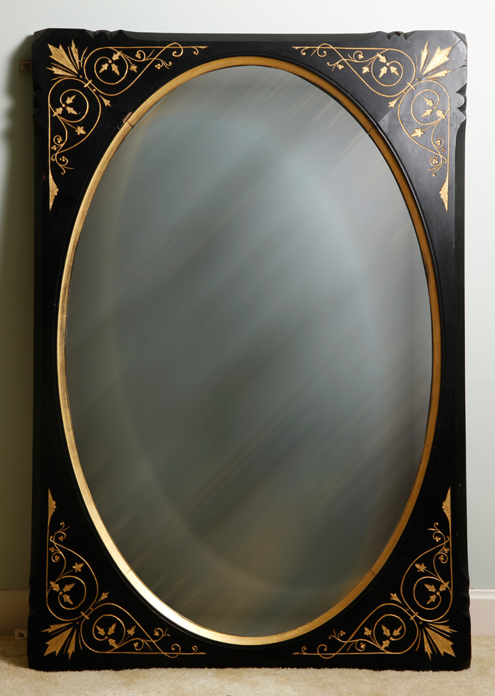 Appraisal: - th C Eastlake Mirror th century Eastlake black ebonized