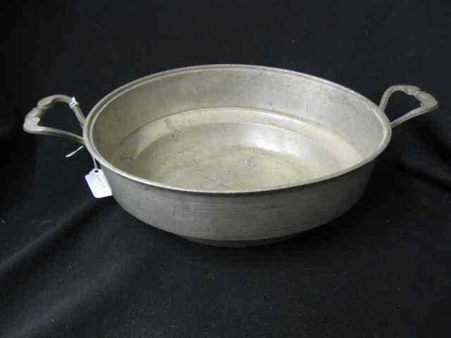 Appraisal: Early Pewter Handled Bowl hallmarked '' diameter '' deep