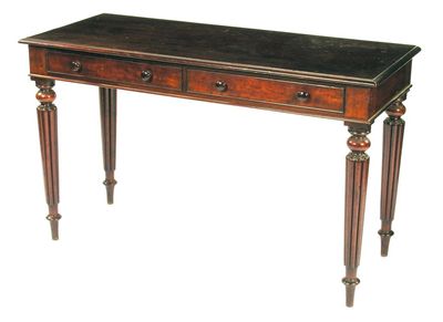 Appraisal: An early Victorian mahogany side table with two frieze drawers