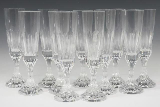 Appraisal: lot of French Baccarat D'Assas cut crystal fluted champagne stems