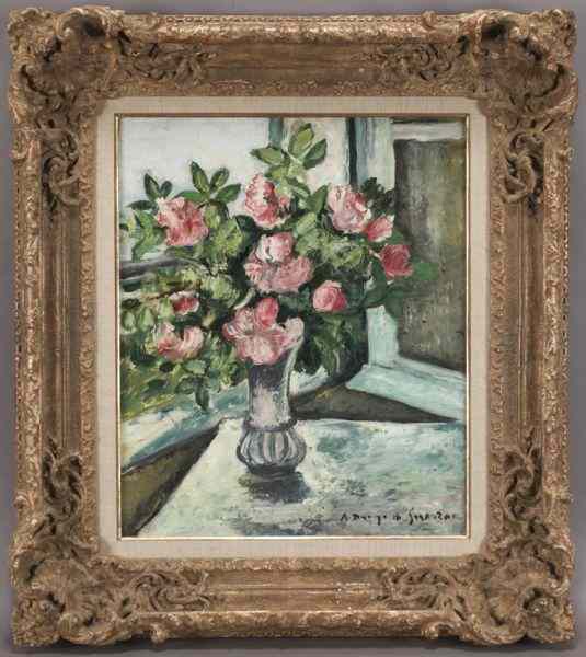 Appraisal: Andre Dunoyer de Segonzac ''Fleurs dans un Vase''oil painting on