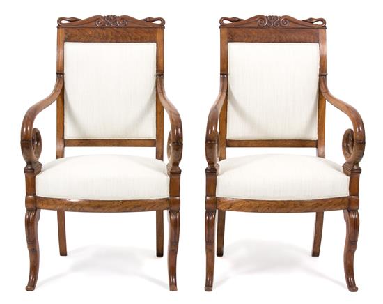 Appraisal: Sale Lot A Pair of Louis Philippe Burl Walnut Swan