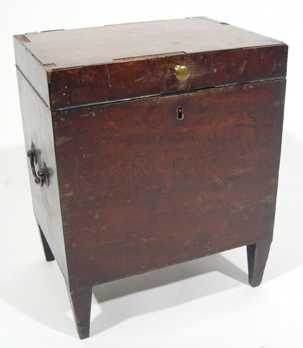 Appraisal: Regency crossbanded mahogany wine cooler with lead liner cm high