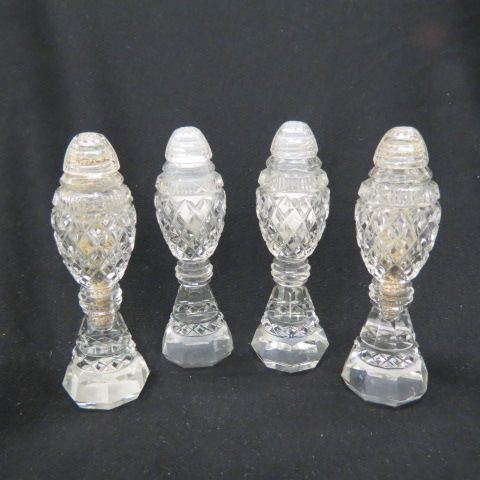 Appraisal: Cut Glass Salt Peppers tall pedestal design excellent