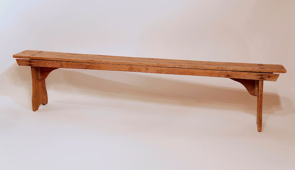 Appraisal: th Century English Pine Backless Bench Exclusive on Bidsquare th