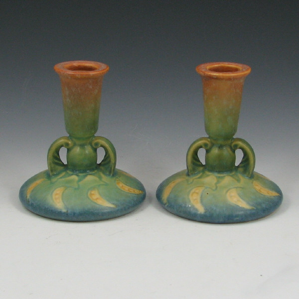 Appraisal: Roseville Falline - Candleholders - Mint Pair of Roseville -