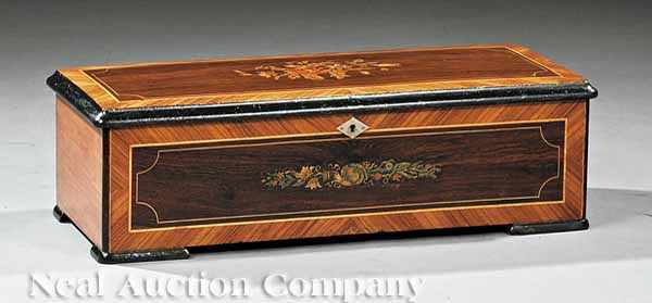 Appraisal: An Antique American Inlaid Rosewood Parquetry Marquetry and Ebonized Music