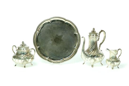 Appraisal: THREE-PIECE SILVER TEA SERVICE BY ADOLPHE BOULENGER FRANCE ACTIVE -