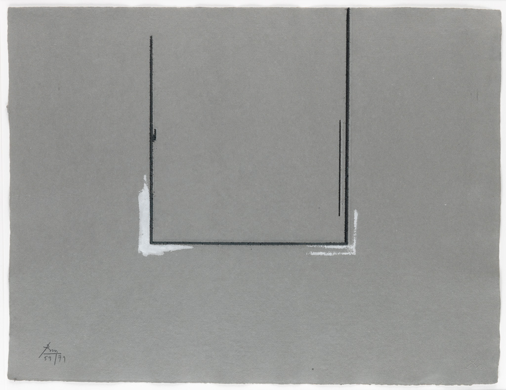 Appraisal: ROBERT MOTHERWELL Gray Open with White Paint Soft-ground etching with