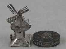 Appraisal: A Dutch silver miniature windmill assayed standard and a German