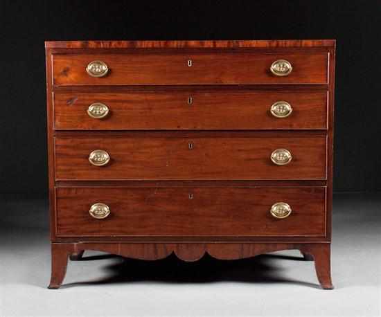 Appraisal: George III mahogany chest of drawers circa four graduated drawers